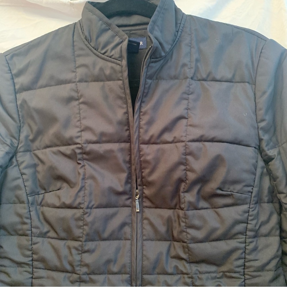 ANN TAYLOR Lightweight Quilted Black Coat - Picture 5 of 5